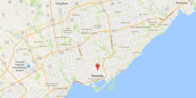 Žemėlapis Bažnyčios ir Wellesley rajone Toronto