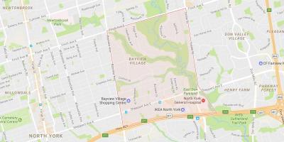 Žemėlapis Bayview Kaime kaimynystės Toronto