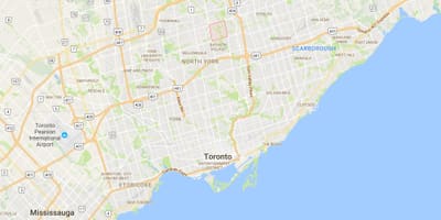 Žemėlapis Bayview Miškai – Steeles rajono Toronto