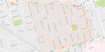 Žemėlapis Beaconsfield Kaime kaimynystės Toronto