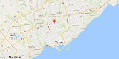 Žemėlapis Bedford Park rajone Toronto