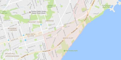 Žemėlapis Beržo Uolos kaimynystės Toronto