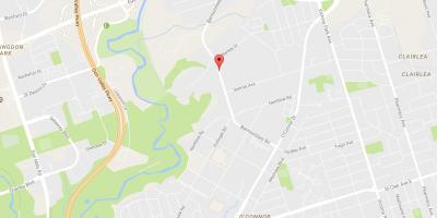 Žemėlapis Bermondsey kaimynystės Toronto