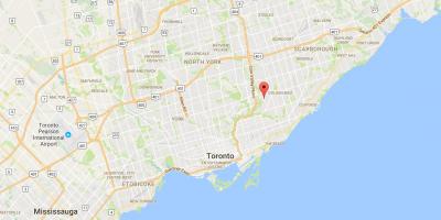 Žemėlapis Bermondsey rajone Toronto