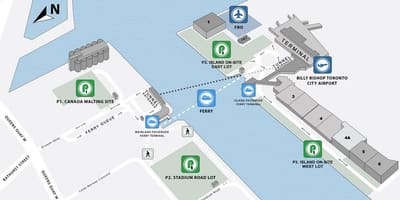Žemėlapis Billy Bishop automobilių stovėjimo aikštelė
