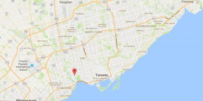 Žemėlapis Bloor West Village rajone Toronto