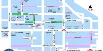 Žemėlapis Bloor Yorkville automobilių stovėjimo aikštelė
