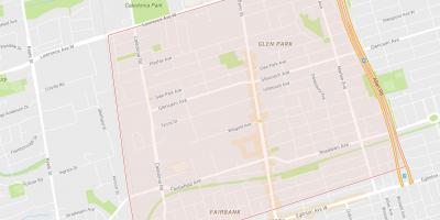 Žemėlapis Briar Hill–Belgravia kaimynystės Toronto