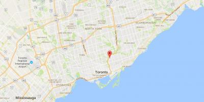 Žemėlapis Broadview Šiaurės rajonas Toronto