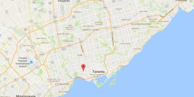 Žemėlapis Brocktono Kaimas rajono Toronto