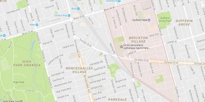 Žemėlapis Brocktono Kaime kaimynystės Toronto