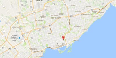 Žemėlapis Cabbagetown rajono Toronto