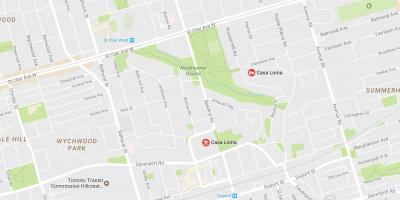 Žemėlapis Casa Loma kaimynystės Toronto