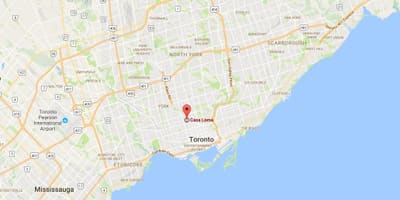 Žemėlapis Casa Loma rajono Toronto