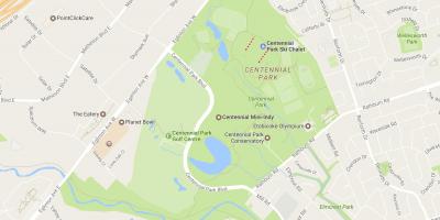 Žemėlapis Centennial Park kaimynystės Toronto