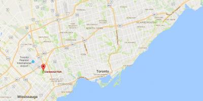 Žemėlapis Centennial Park rajone Toronto