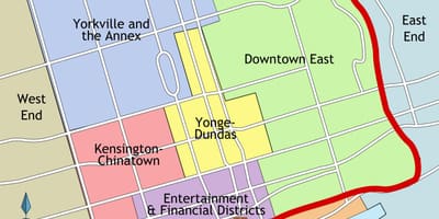 Žemėlapis Centrinės Toronto