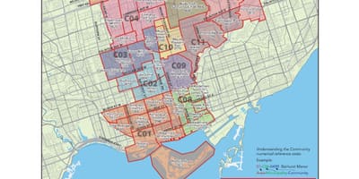 Žemėlapis centrinės Toronto