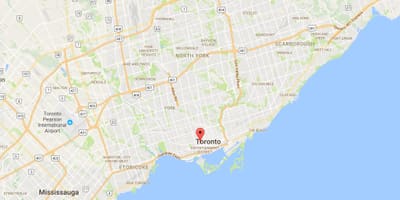 Žemėlapis Chinatown rajone Toronto