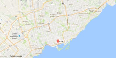 Žemėlapis CityPlace rajono Toronto