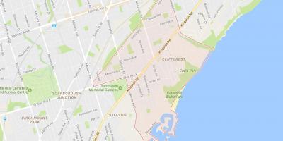 Žemėlapis Cliffcrest kaimynystės Toronto