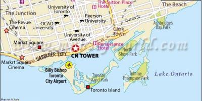 Žemėlapis CN tower Toronte