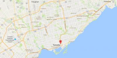 Žemėlapis Corktown rajono Toronto