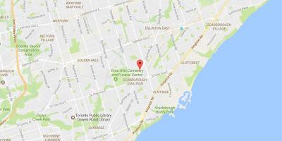 Žemėlapis Danforth kelių Toronto
