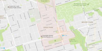 Žemėlapis Deer Park kaimynystės Toronto