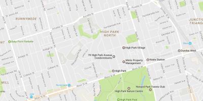 Žemėlapis Didelio Parko kaimynystės Toronto