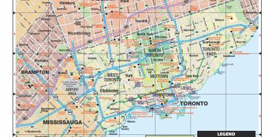 Žemėlapis didesnis Torontas srityje