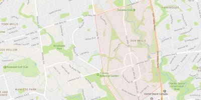 Žemėlapis Don Mills kaimynystės Toronto