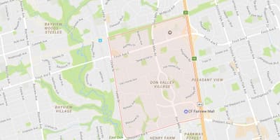 Žemėlapis Don Valley Village kaimynystės Toronto
