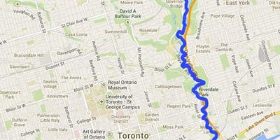 Žemėlapis Dono upės Toronto