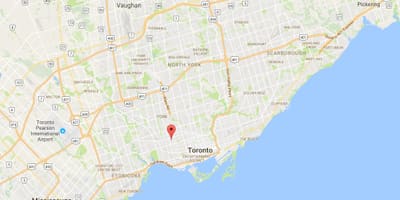 Žemėlapis Dovercourt Park rajone Toronto