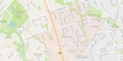 Žemėlapis Eatonville kaimynystės Toronto