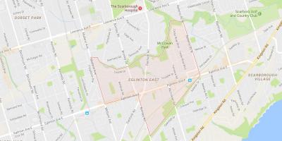 Žemėlapis Eglinton Rytų kaimynystės Toronto