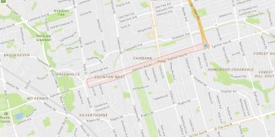 Žemėlapis Eglinton Vakarų kaimynystės Toronto