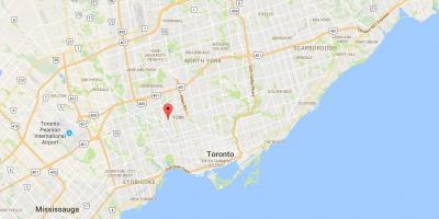 Žemėlapis Eglinton Vakarų rajone Toronto