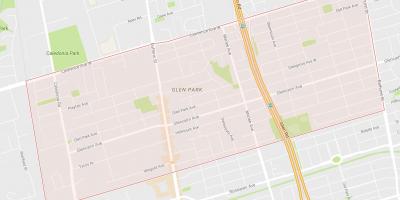 Žemėlapis Glen Park kaimynystės Toronto