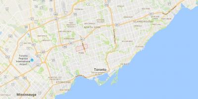 Žemėlapis Glen Park rajone Toronto