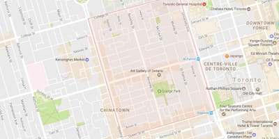 Žemėlapis Grange Park kaimynystės Toronto