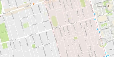 Žemėlapis Harbord Kaime kaimynystės Toronto