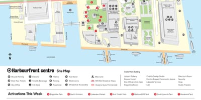 Žemėlapis Harbourfront centras, automobilių stovėjimo aikštelė