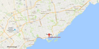 Žemėlapis Harbourfront rajonas Toronto