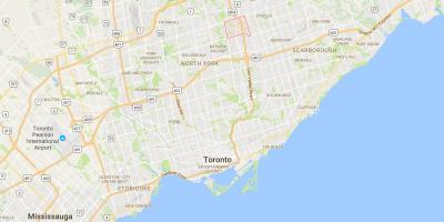 Žemėlapis Hillcrest Kaimas rajono Toronto
