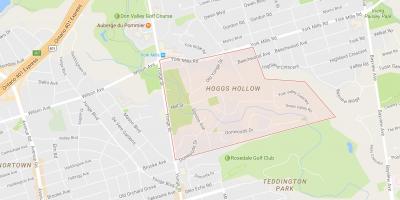 Žemėlapis Hoggs Tuščiaviduriai kaimynystės Toronto