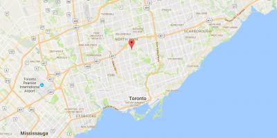 Žemėlapis Hoggs Tuščiaviduriai rajono Toronto