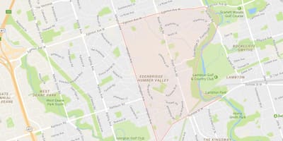 Žemėlapis Humber Slėnio Gyvenvietę kaimynystės Toronto