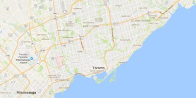 Žemėlapis Humber Valley Village rajone Toronto